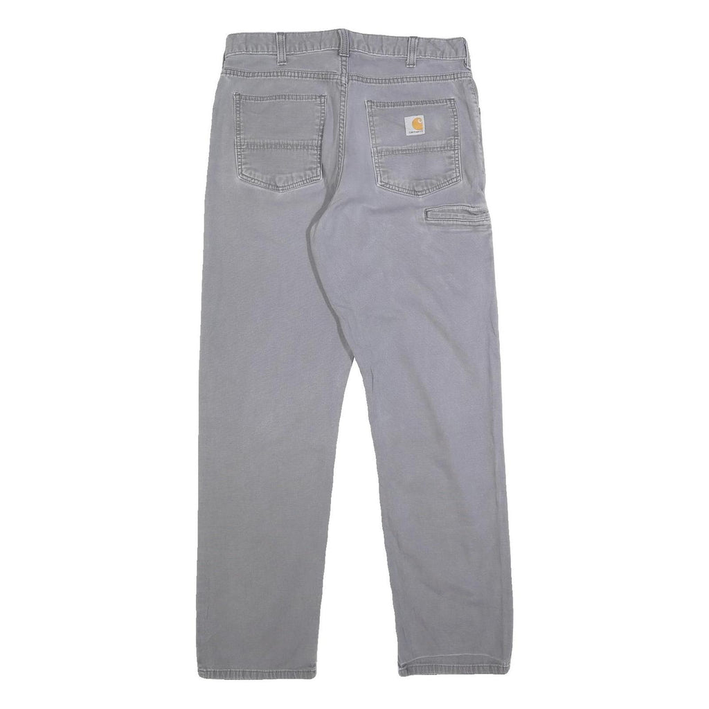 CARHARTT Mens Grey Relaxed Fit Straight Trousers W34 L31 Cotton Blend Workwear