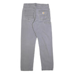 CARHARTT Mens Grey Relaxed Fit Straight Trousers W34 L31 Cotton Blend Workwear