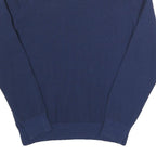 TOMMY HILFIGER Mens Blue Plain Cotton Jumper Crew Neck Regular M Button Up