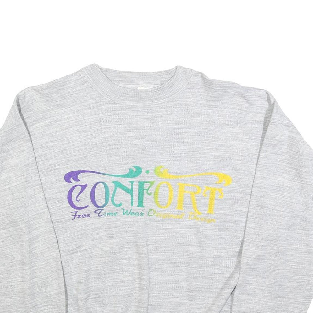 CONFORT Womens Grey Crew Neck M Cotton Blend Sweatshirt Casual Free Time Wear