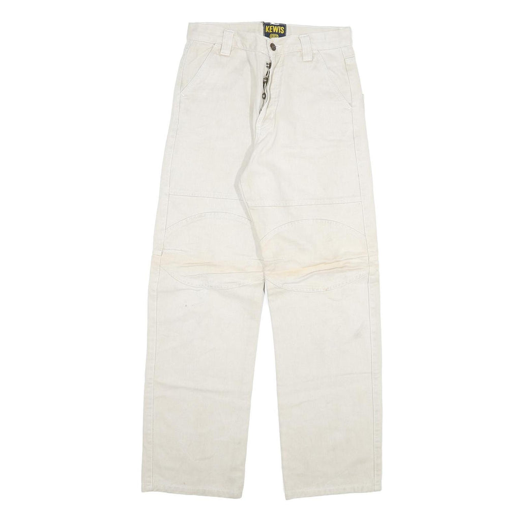 KEWIS Mens Regular Fit White Cotton Blend Jeans W26 L29 Workwear Straight
