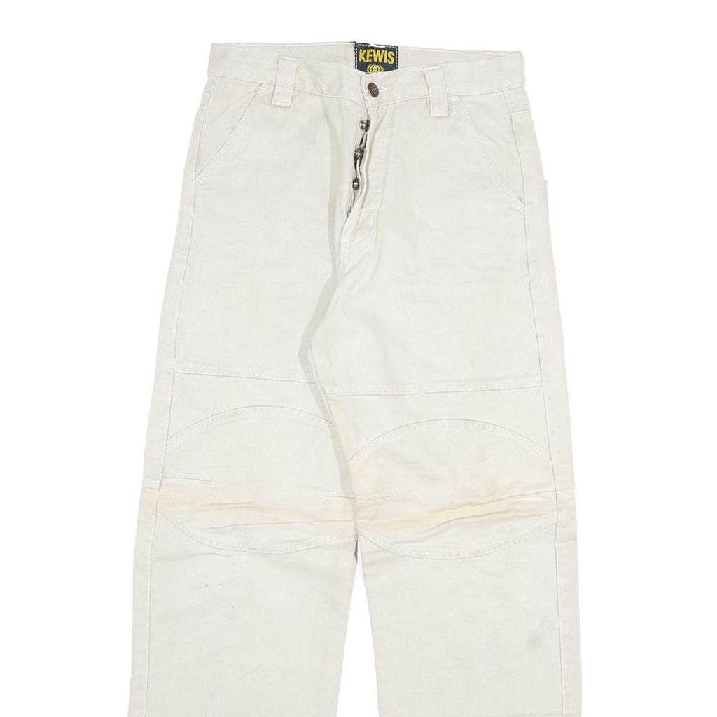 KEWIS Mens Regular Fit White Cotton Blend Jeans W26 L29 Workwear Straight