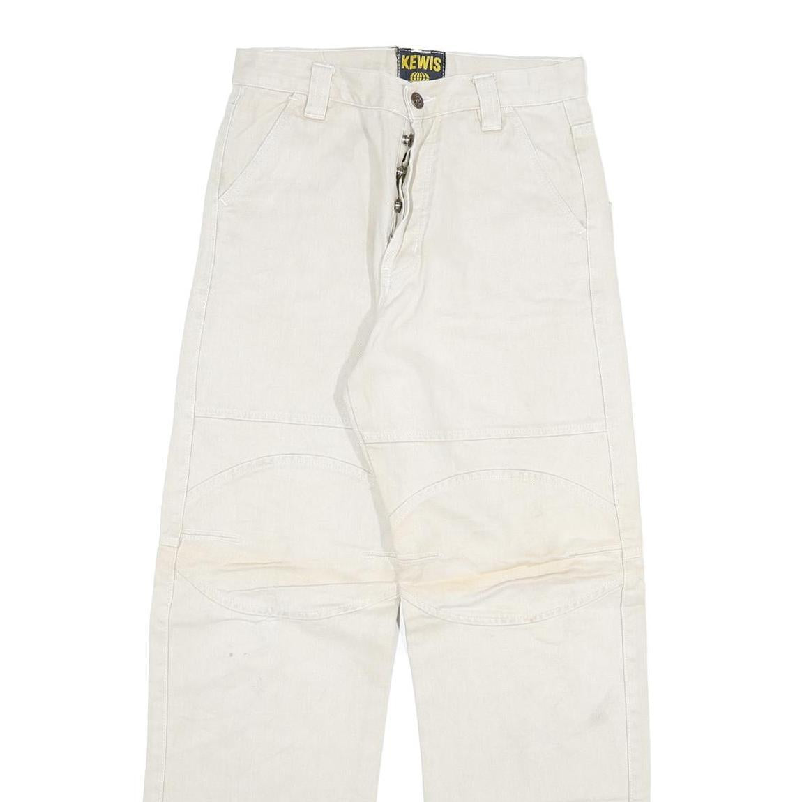 KEWIS Mens Regular Fit White Cotton Blend Jeans W26 L29 Workwear Straight