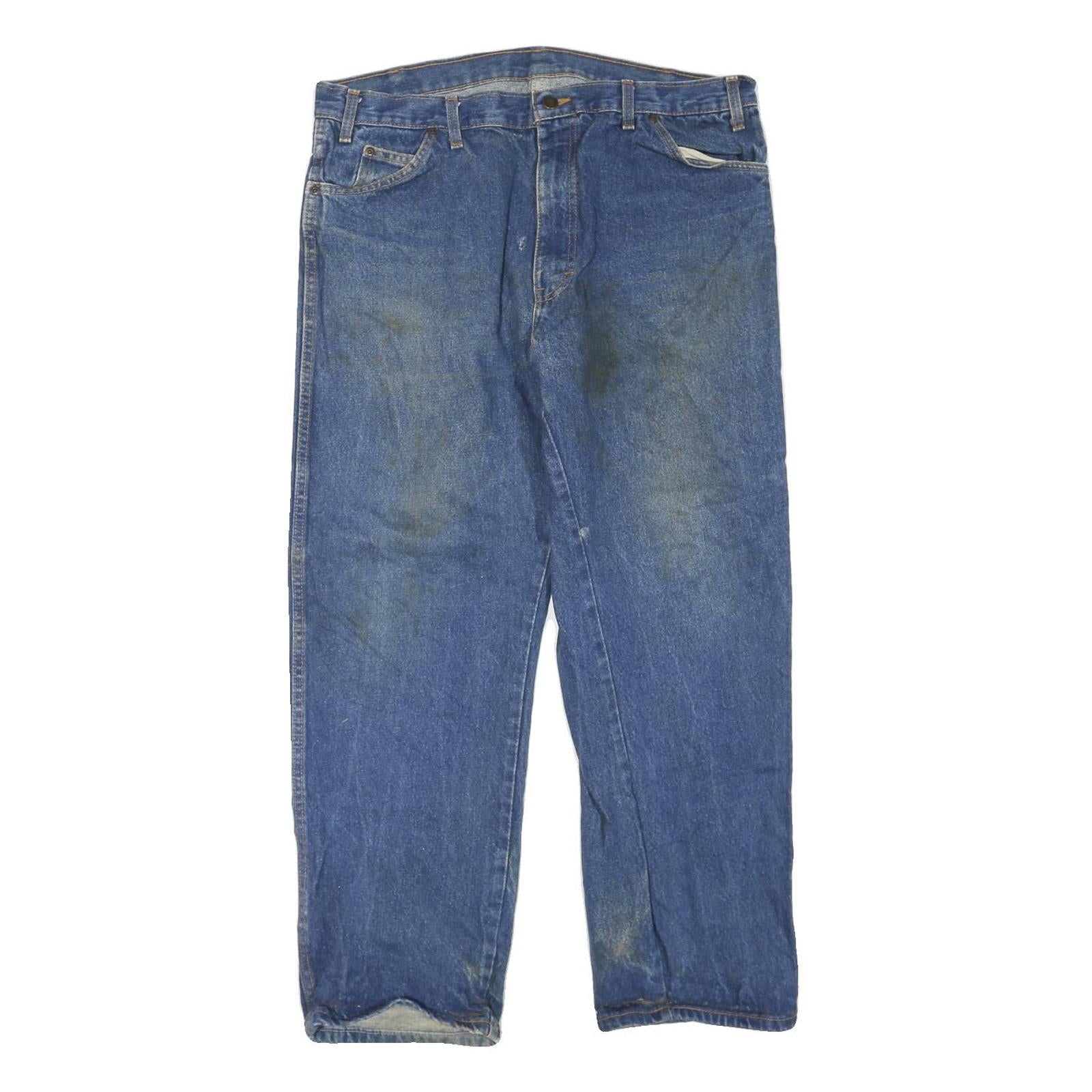 DICKIES Mens Blue Regular Fit Straight Denim Jeans W38 L28 Workwear