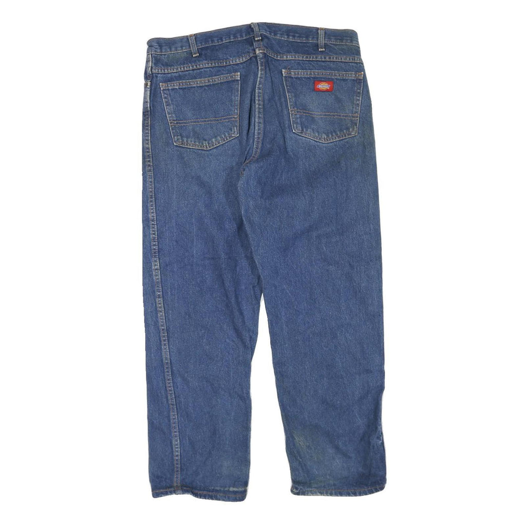 DICKIES Mens Blue Regular Fit Straight Denim Jeans W38 L28 Workwear