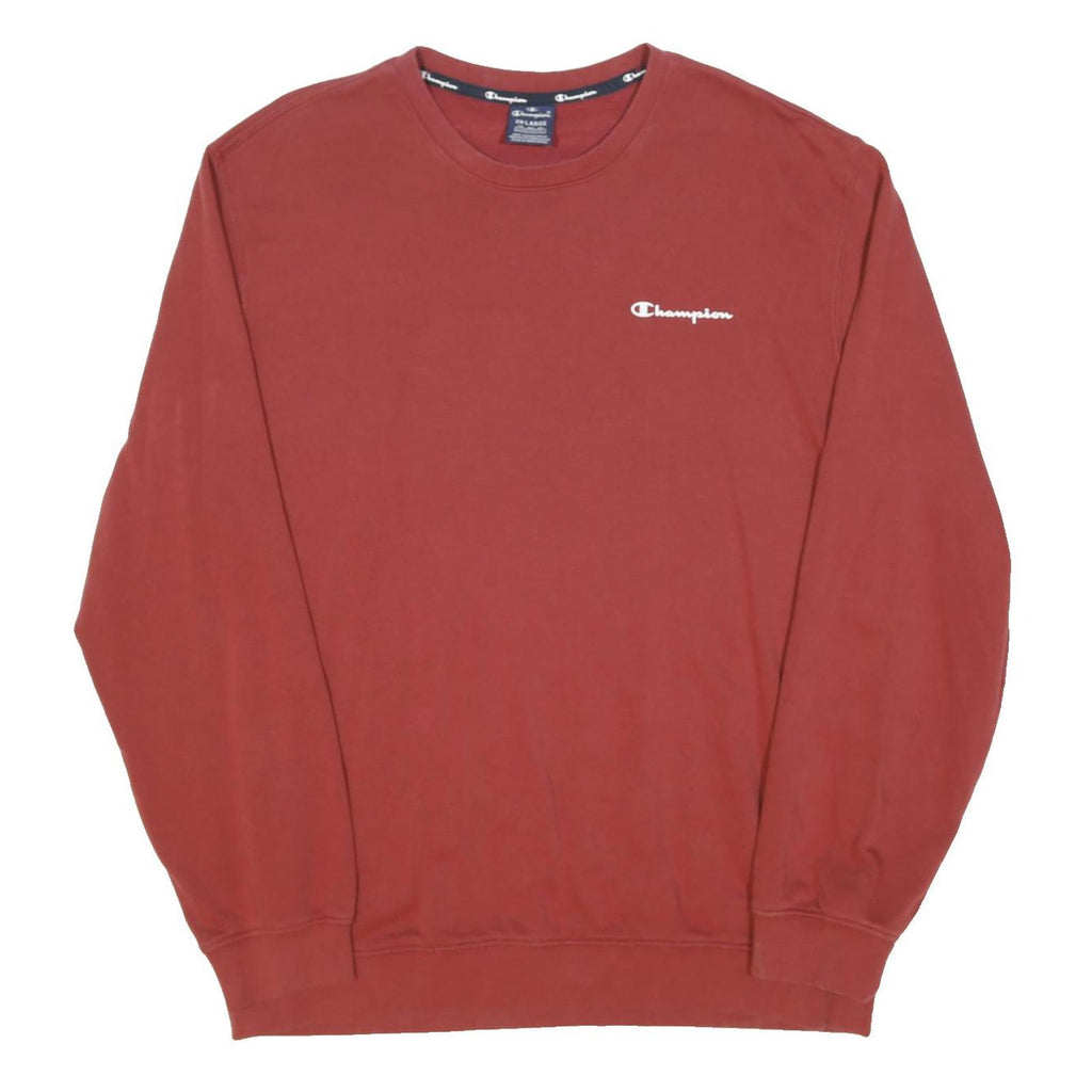 CHAMPION Mens Red Cotton Blend Crew Neck 2XL Sweatshirt Casual Wear