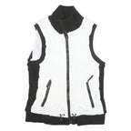 CALVIN KLEIN Womens Black & White Zip Jacket XL Polyester Blend Puffer