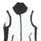 CALVIN KLEIN Womens Black & White Zip Jacket XL Polyester Blend Puffer