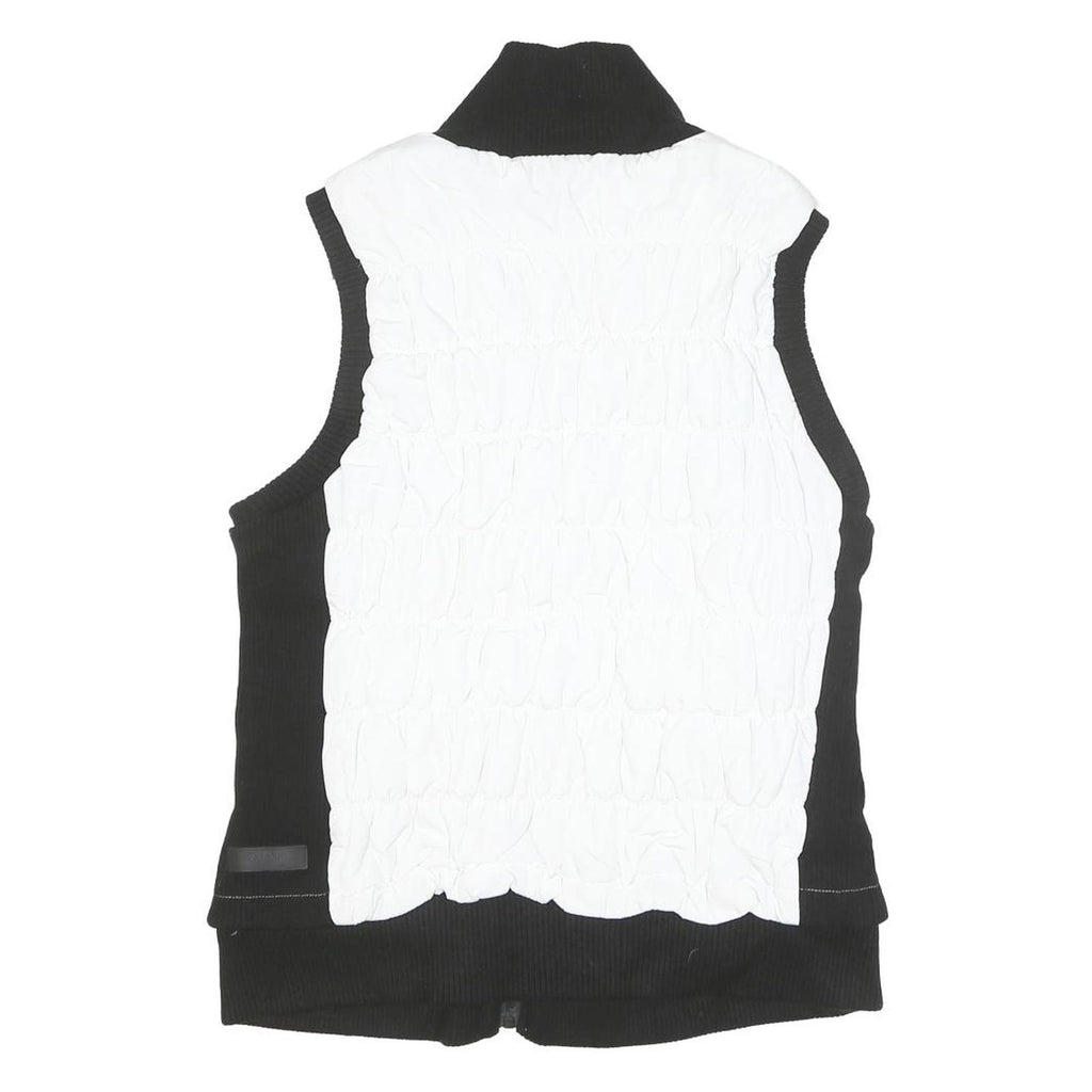 CALVIN KLEIN Womens Black & White Zip Jacket XL Polyester Blend Puffer