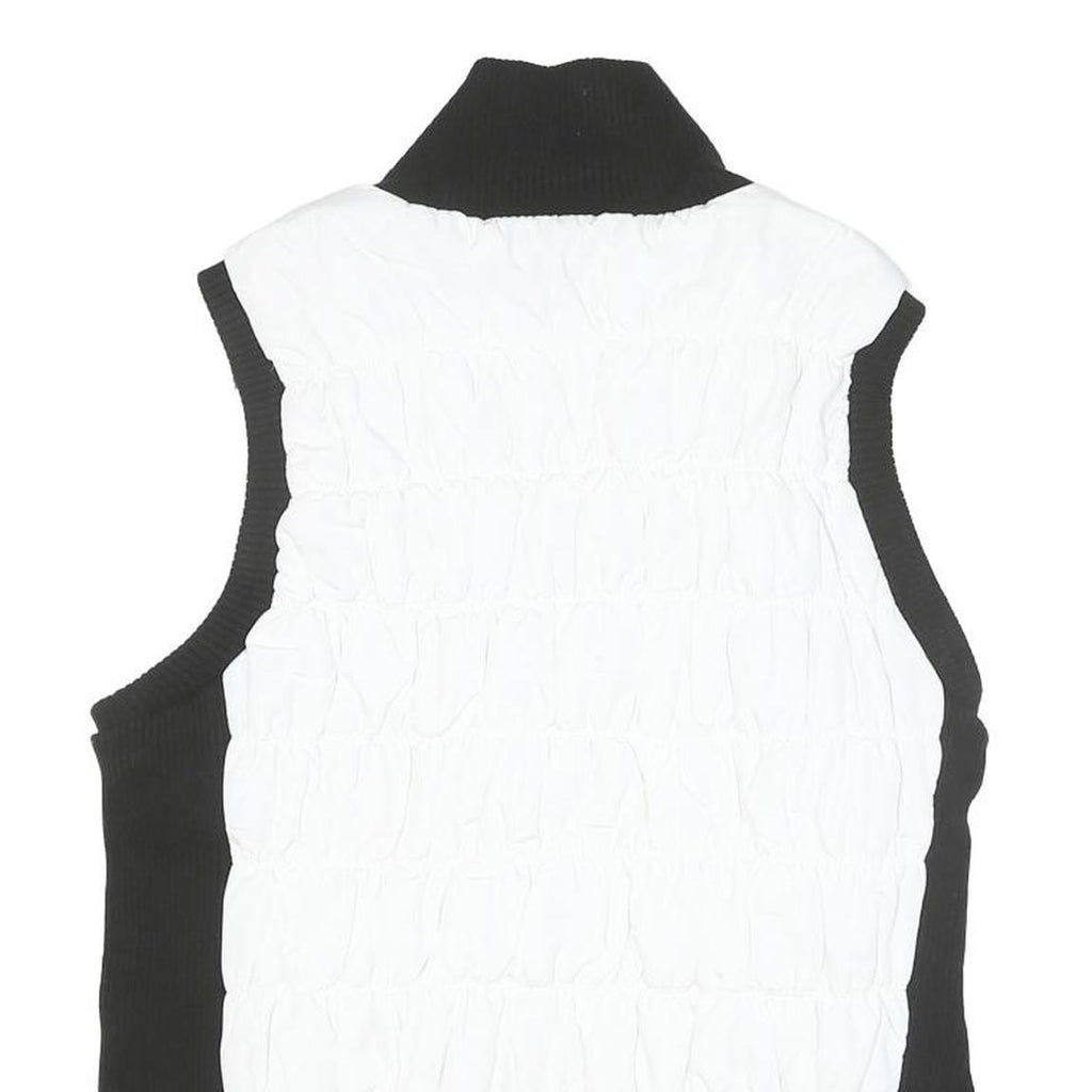 CALVIN KLEIN Womens Black & White Zip Jacket XL Polyester Blend Puffer