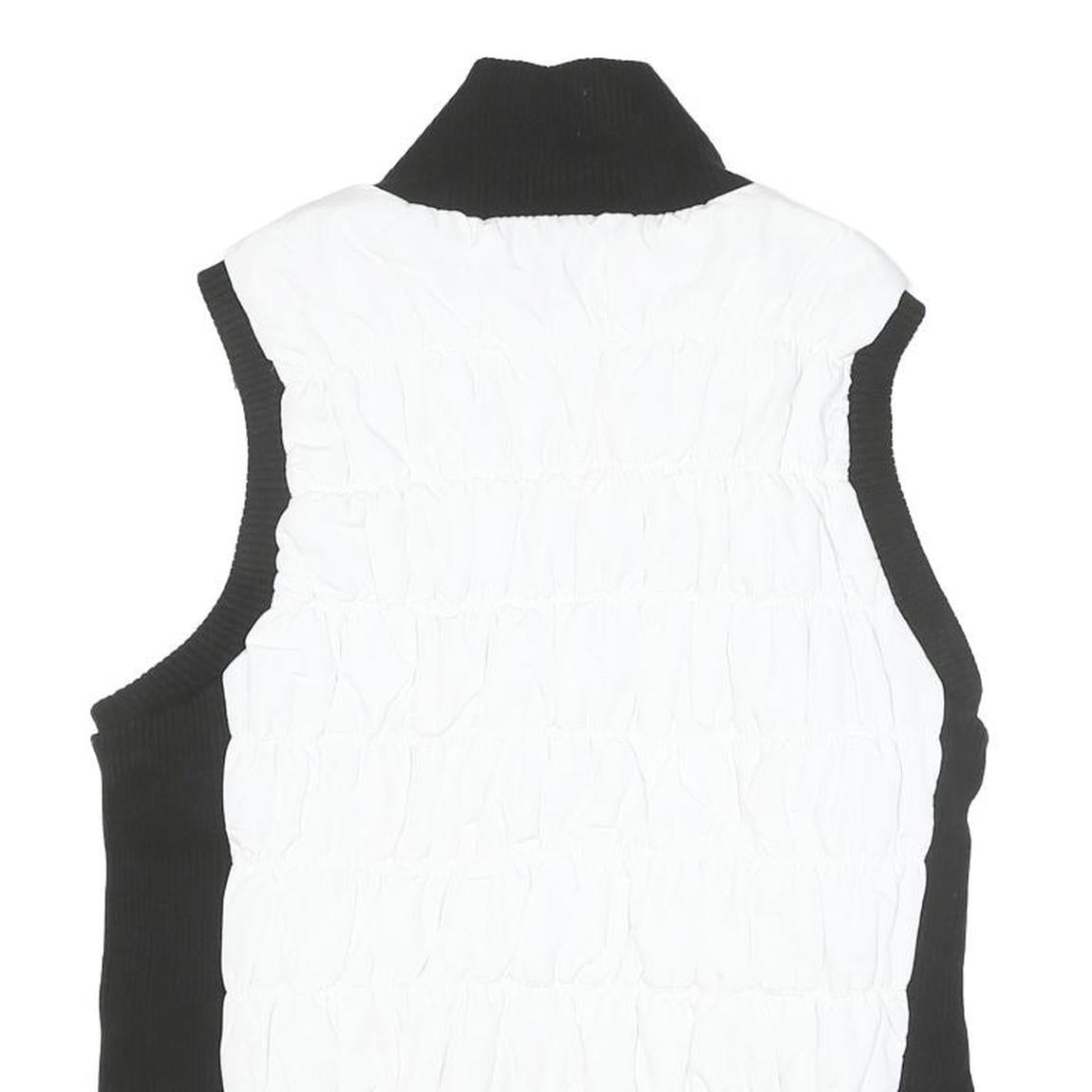 CALVIN KLEIN Womens Black & White Zip Jacket XL Polyester Blend Puffer