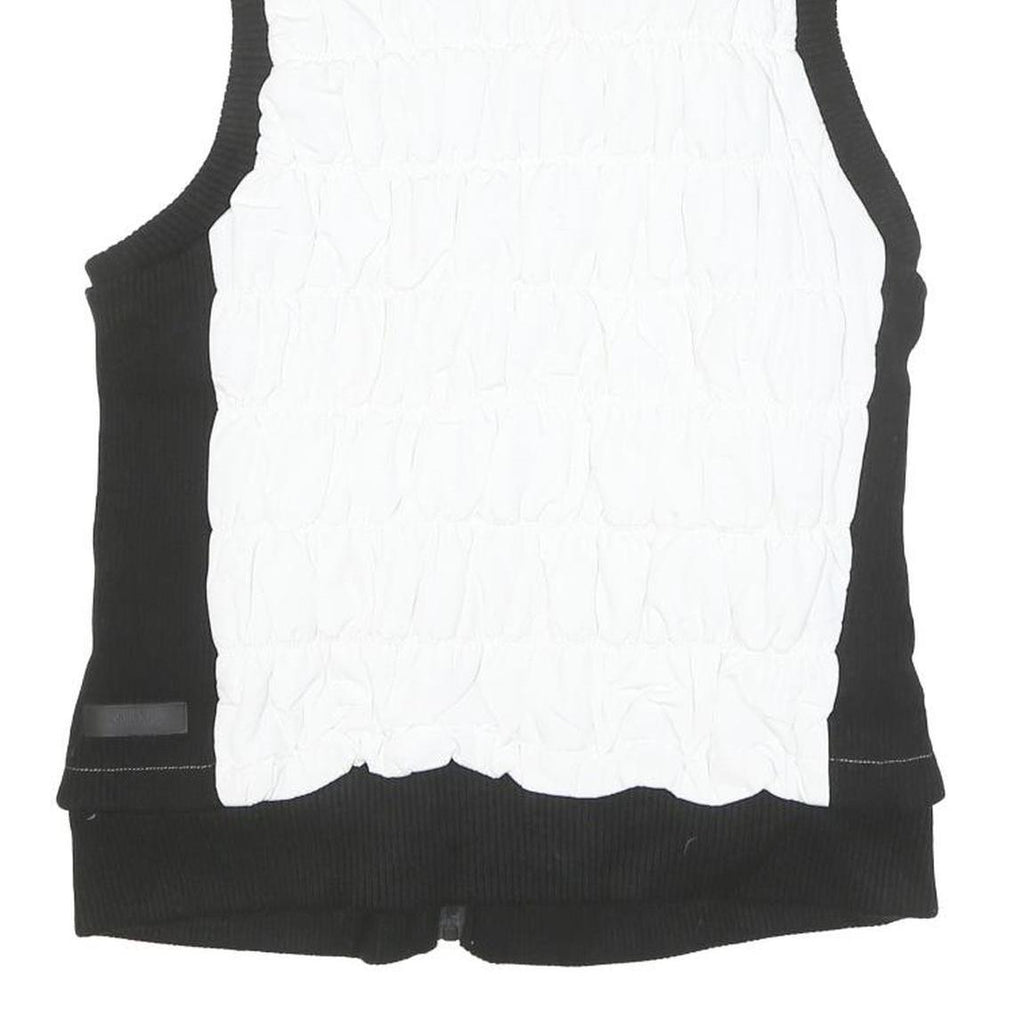 CALVIN KLEIN Womens Black & White Zip Jacket XL Polyester Blend Puffer