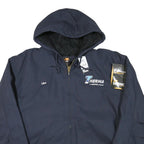 BERNE Mens Navy Blue Therma Zip Jacket 2XL Polyester Blend Hooded Workwear