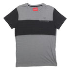 GUESS Mens Grey & Black Modern T-Shirt M Short Sleeve Crew Neck Cotton Blend