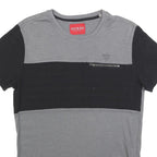 GUESS Mens Grey & Black Modern T-Shirt M Short Sleeve Crew Neck Cotton Blend