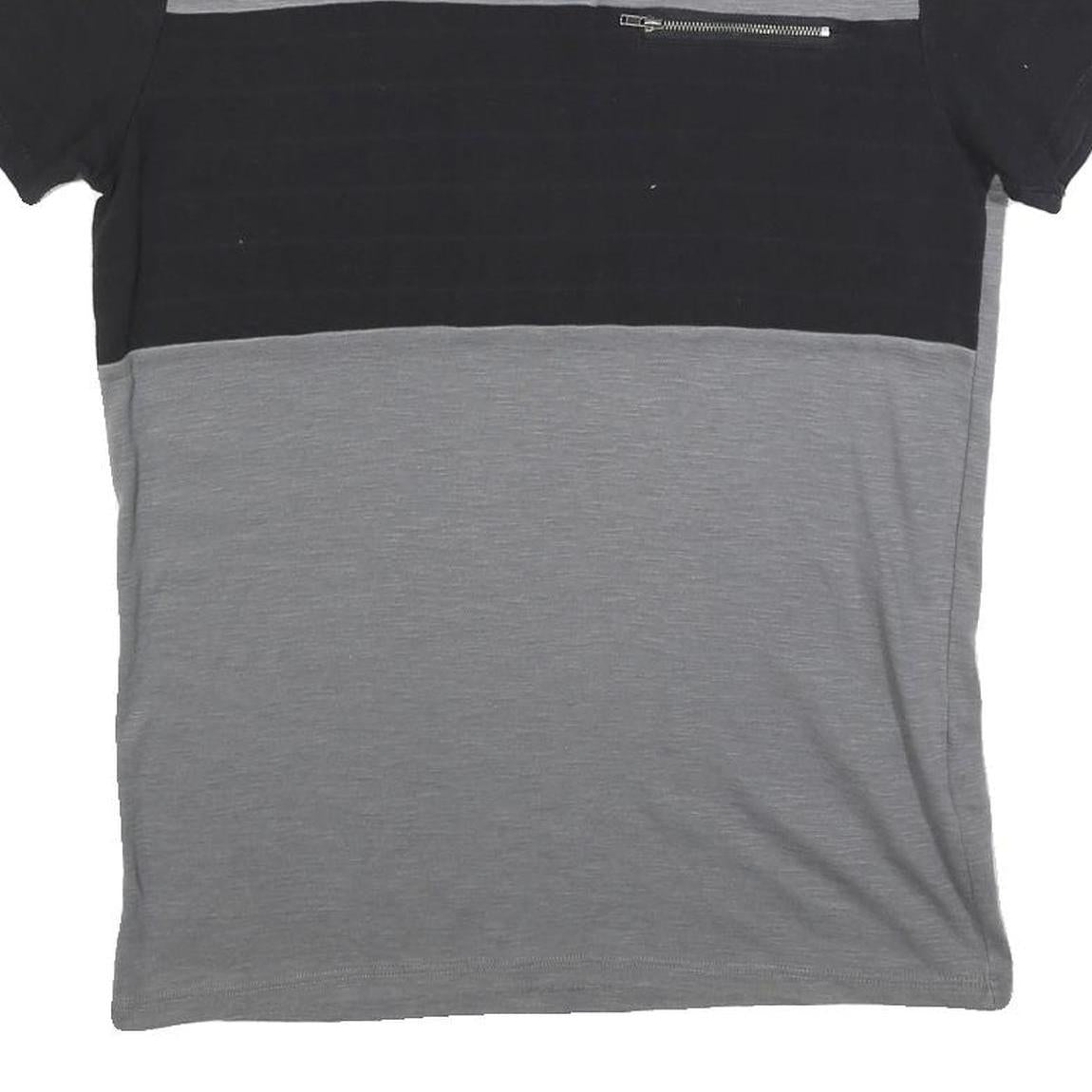 GUESS Mens Grey & Black Modern T-Shirt M Short Sleeve Crew Neck Cotton Blend