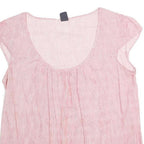GAP Womens Pink & White Striped Basic Top Short Sleeve Round Neck M Cotton Blend