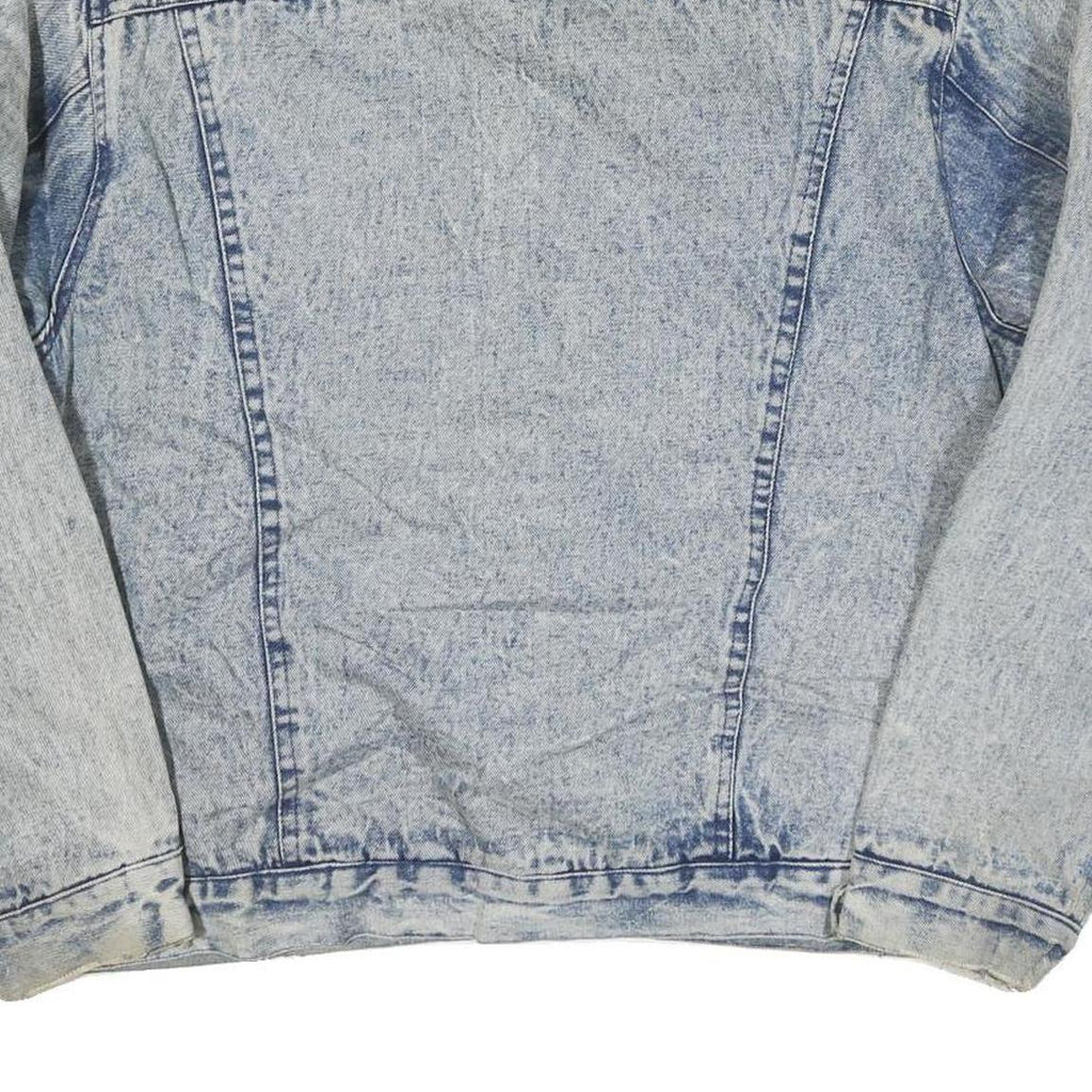 JUNGLE STEAMSHIPS CO Mens Blue Denim Sherpa Collar Jacket L Cotton Blend Button