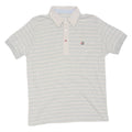 EL DON Mens Polo Shirt Grey Striped L