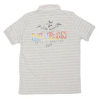 EL DON Mens Polo Shirt Grey Striped L