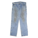 DICKIES Mens Jeans Blue Regular Straight Denim Light W38 L36 Workwear Zip
