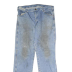 DICKIES Mens Jeans Blue Regular Straight Denim Light W38 L36 Workwear Zip