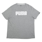 PUMA Mens Grey Cotton Blend Classic T-Shirt 2XL Short Sleeve Crew Neck Logo