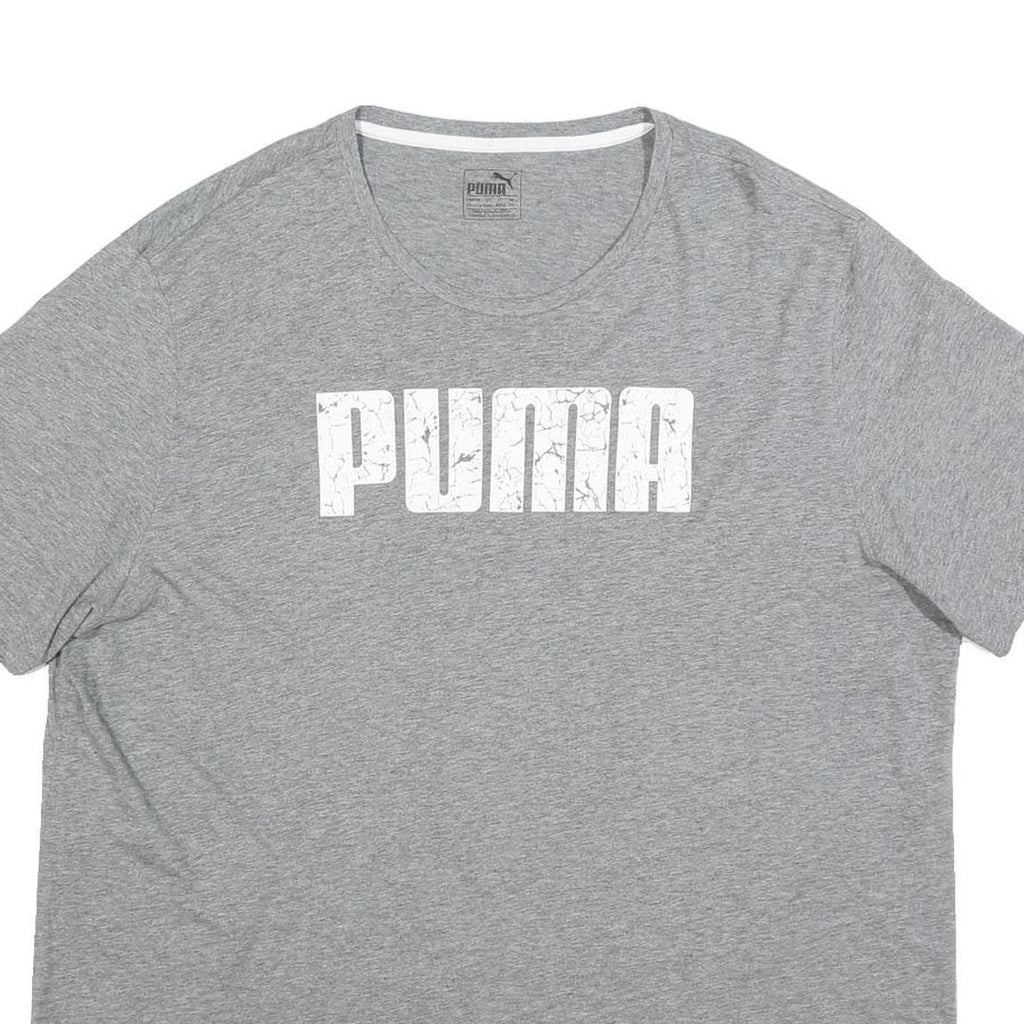 PUMA Mens Grey Cotton Blend Classic T-Shirt 2XL Short Sleeve Crew Neck Logo