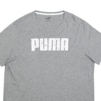 PUMA Mens Grey Cotton Blend Classic T-Shirt 2XL Short Sleeve Crew Neck Logo