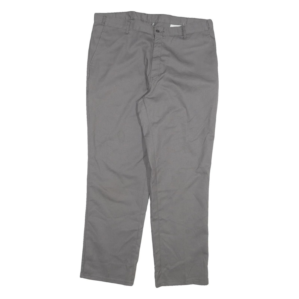 DICKIES Mens Regular Fit Grey Cotton Blend Straight Leg Trousers W38 L31