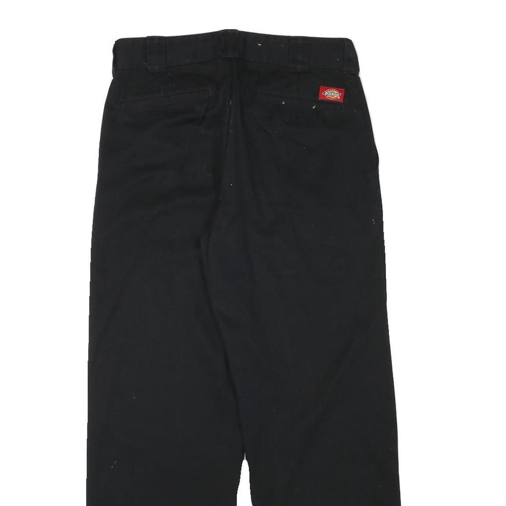 DICKIES Mens Cotton Blend Black Regular Fit Straight Leg Trousers W29 L28