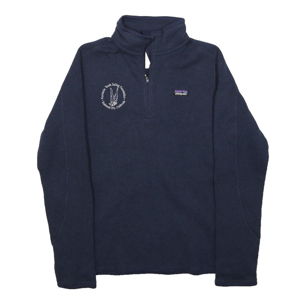 PATAGONIA Womens Navy Plain Pullover Crew Neck Jumper S Sustainable Outdoor Wear