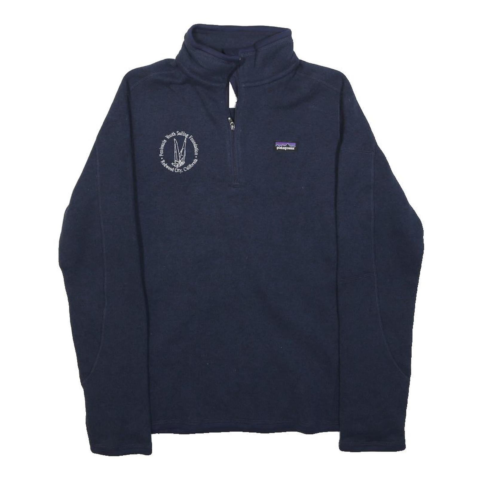 PATAGONIA Womens Navy Plain Pullover Crew Neck Jumper S Sustainable Outdoor Wear