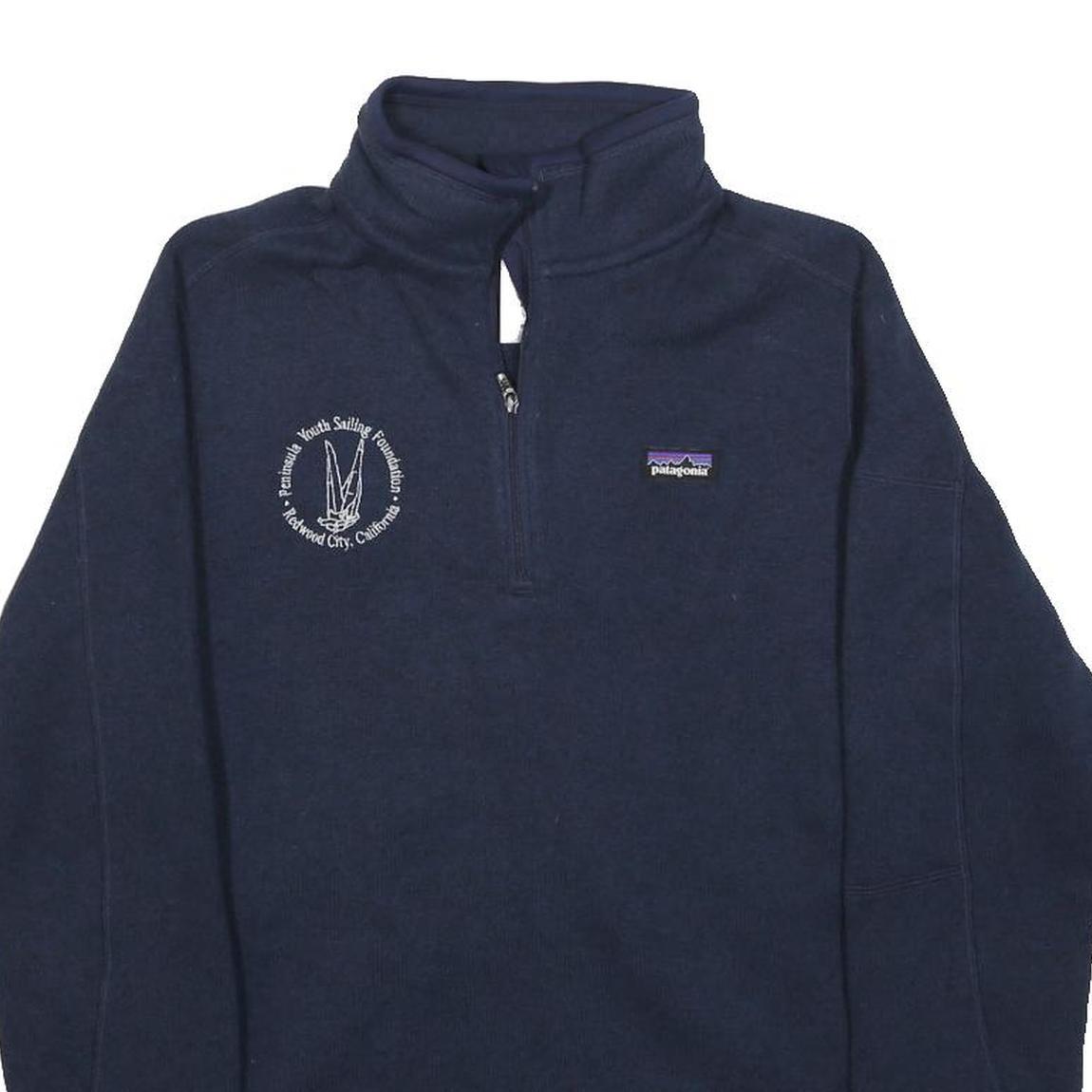 PATAGONIA Womens Navy Plain Pullover Crew Neck Jumper S Sustainable Outdoor Wear