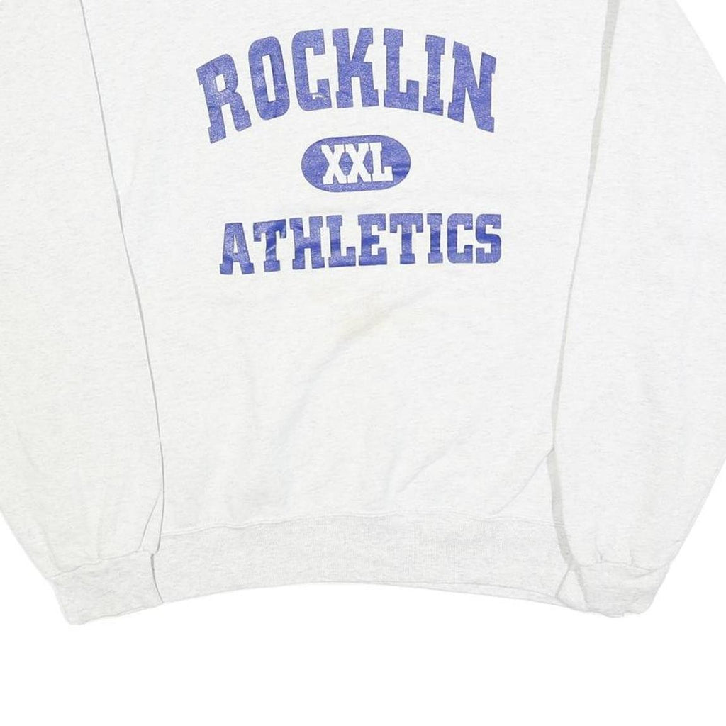 SOFFE Mens White Rocklin Athletics Crew Neck L Cotton Blend Sweatshirt