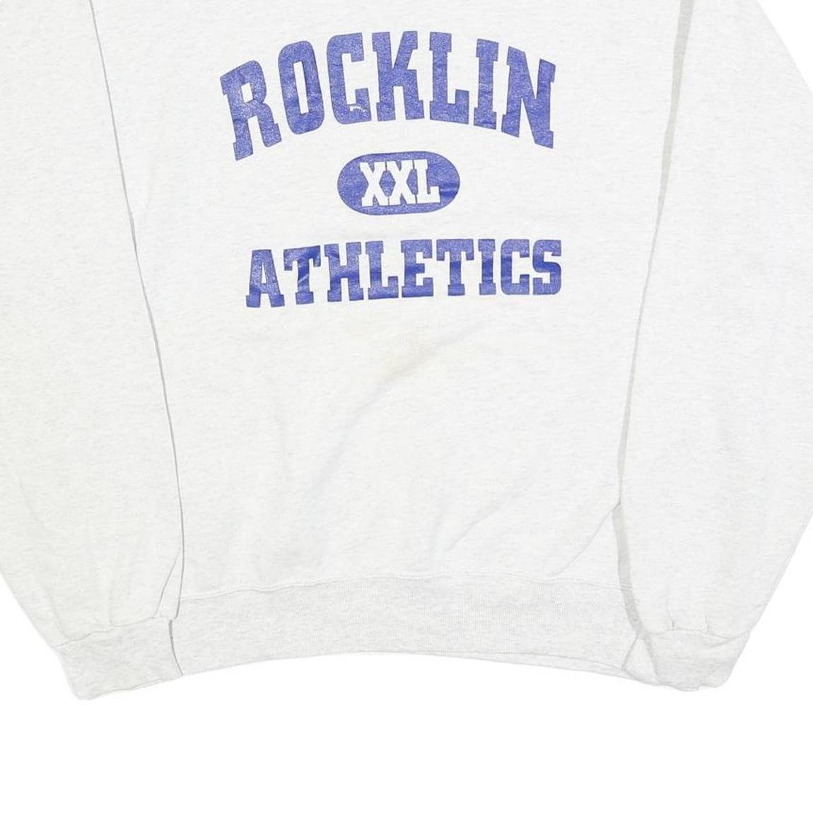 SOFFE Mens White Rocklin Athletics Crew Neck L Cotton Blend Sweatshirt