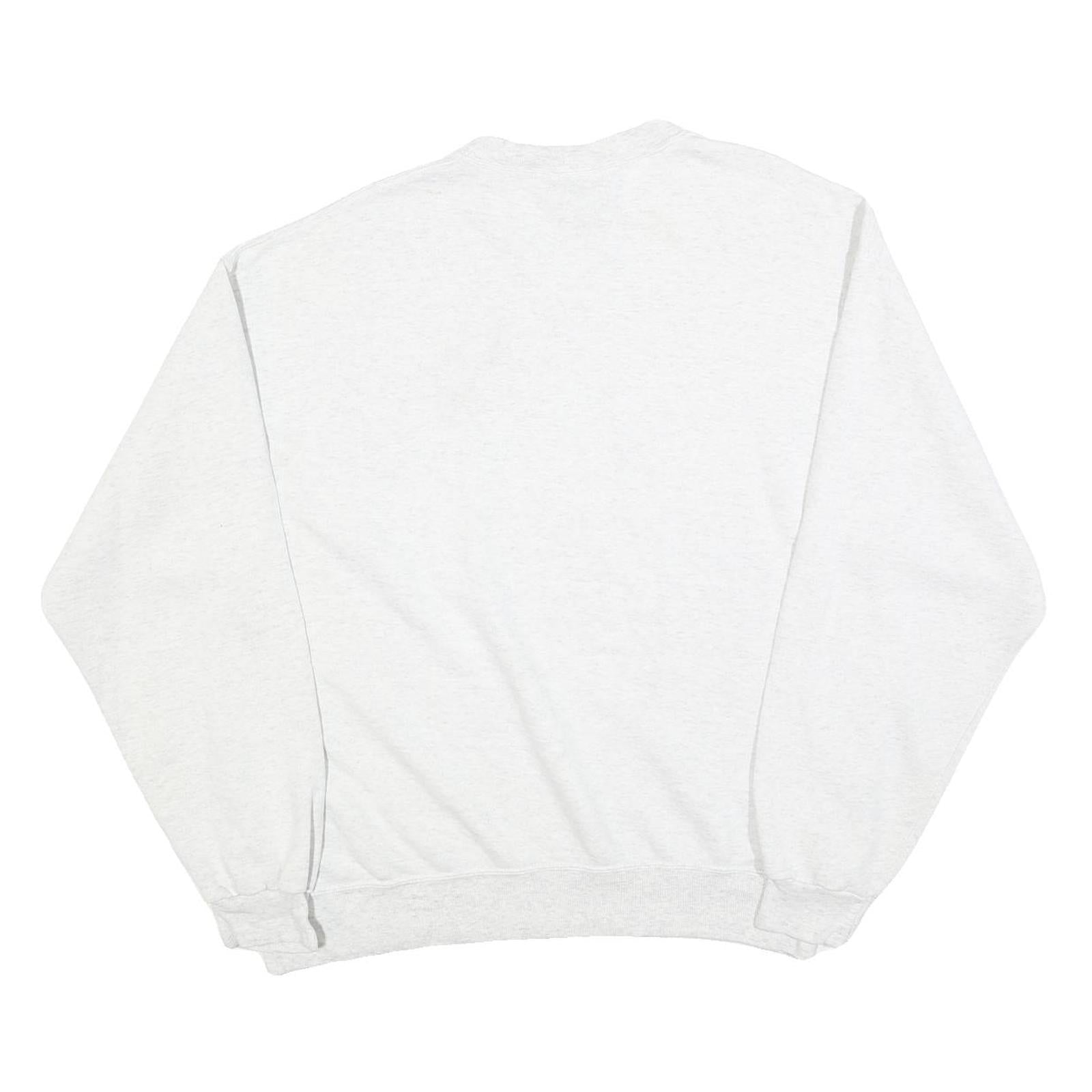 SOFFE Mens White Rocklin Athletics Crew Neck L Cotton Blend Sweatshirt