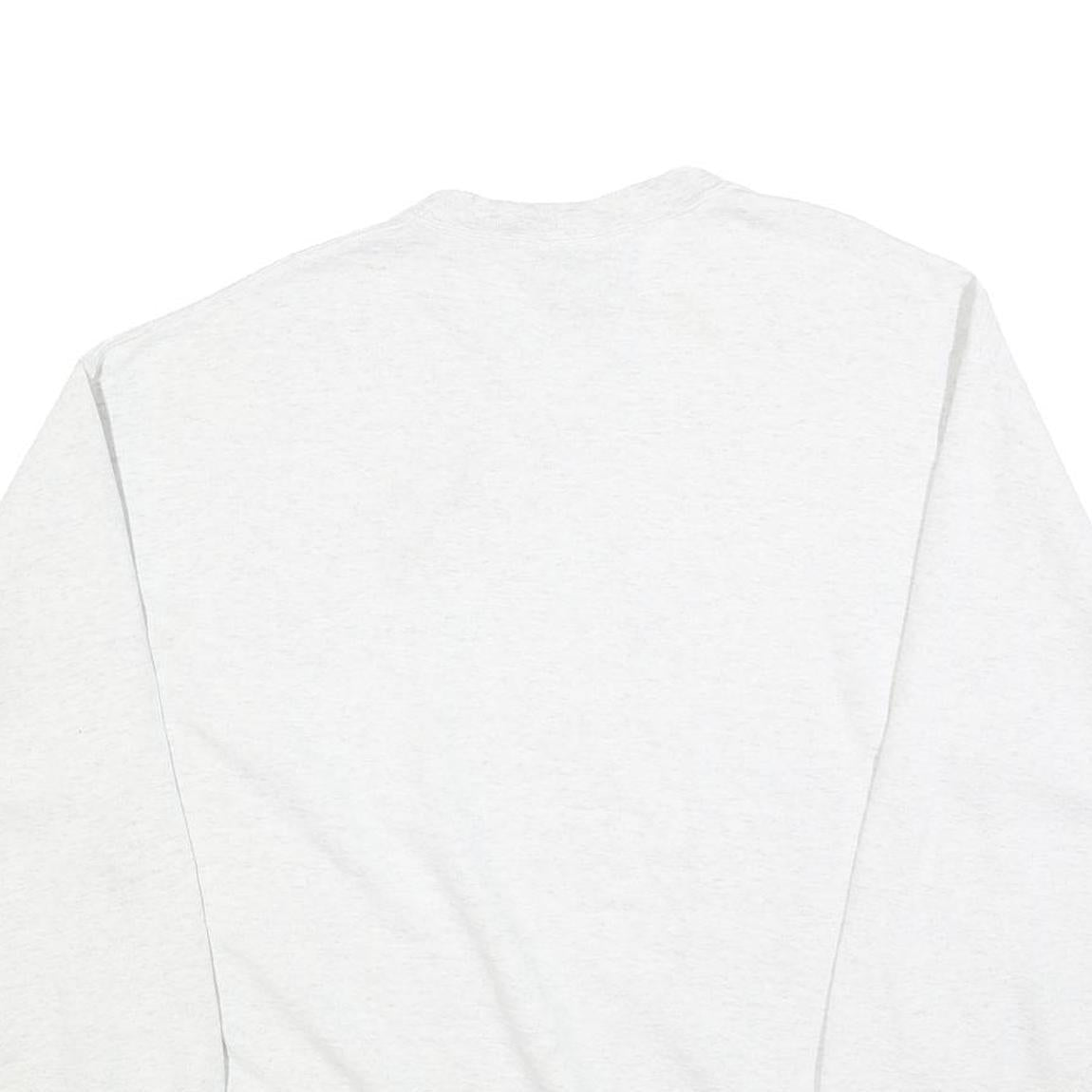 SOFFE Mens White Rocklin Athletics Crew Neck L Cotton Blend Sweatshirt