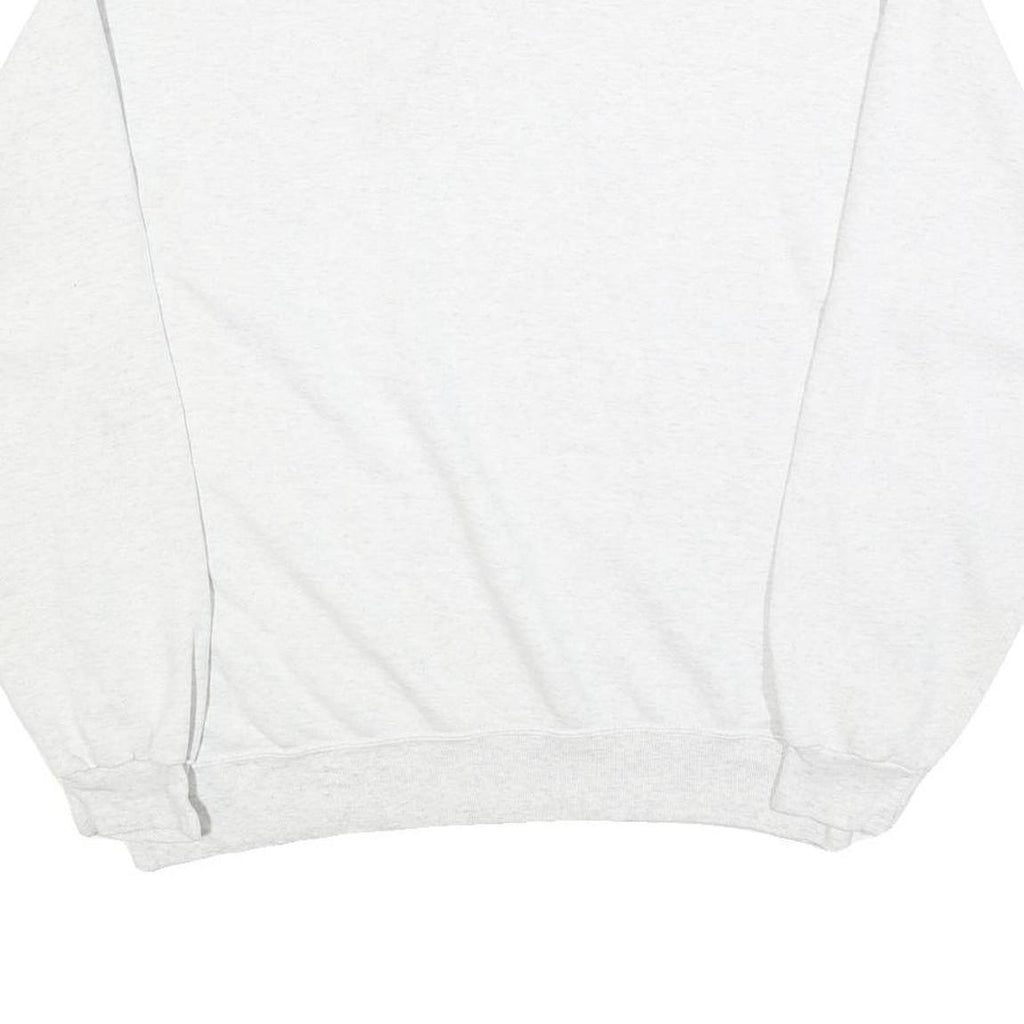 SOFFE Mens White Rocklin Athletics Crew Neck L Cotton Blend Sweatshirt