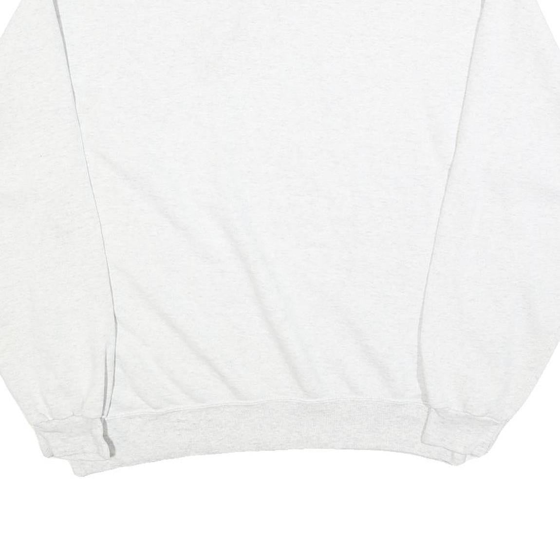SOFFE Mens White Rocklin Athletics Crew Neck L Cotton Blend Sweatshirt