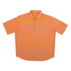MAMMUT Mens Orange Check Outdoor Short Sleeve Shirt L Lightweight Casual