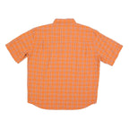 MAMMUT Mens Orange Check Outdoor Short Sleeve Shirt L Lightweight Casual