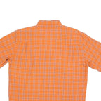 MAMMUT Mens Orange Check Outdoor Short Sleeve Shirt L Lightweight Casual