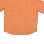 MAMMUT Mens Orange Check Outdoor Short Sleeve Shirt L Lightweight Casual