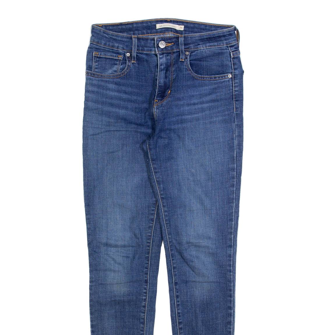 LEVI'S 721 Big E Womens Jeans Blue Slim Skinny W26 L30