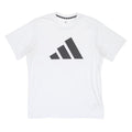 ADIDAS Mens White Black Logo Graphic T-Shirt L Short Sleeve Crew Neck Sportswear
