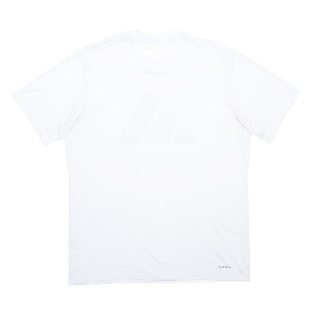 ADIDAS Mens White Black Logo Graphic T-Shirt L Short Sleeve Crew Neck Sportswear