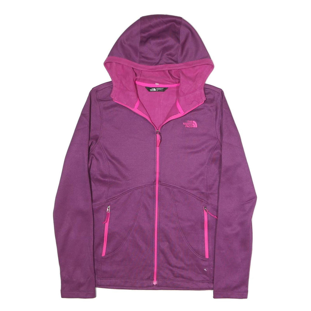THE NORTH FACE Womens Purple & Pink Hooded Jacket L Polyester Blend Zip