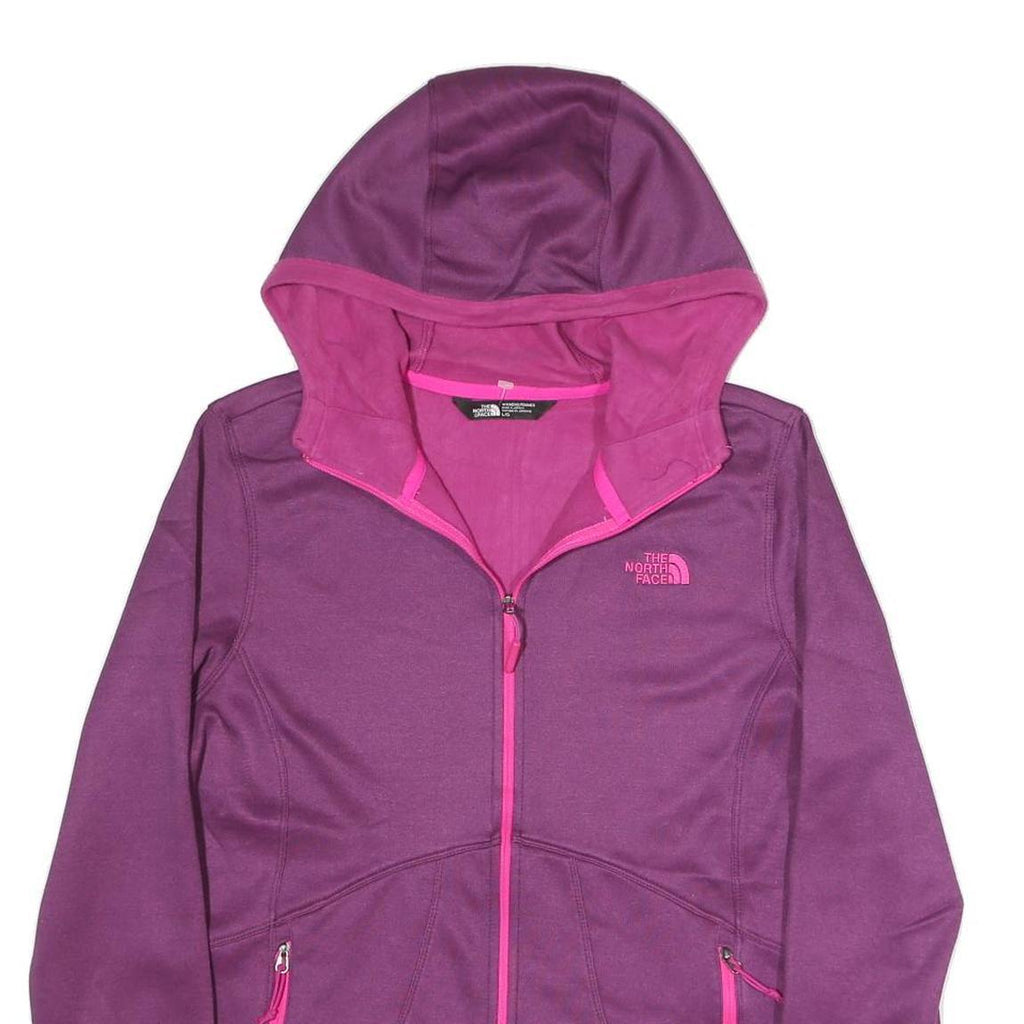 THE NORTH FACE Womens Purple & Pink Hooded Jacket L Polyester Blend Zip