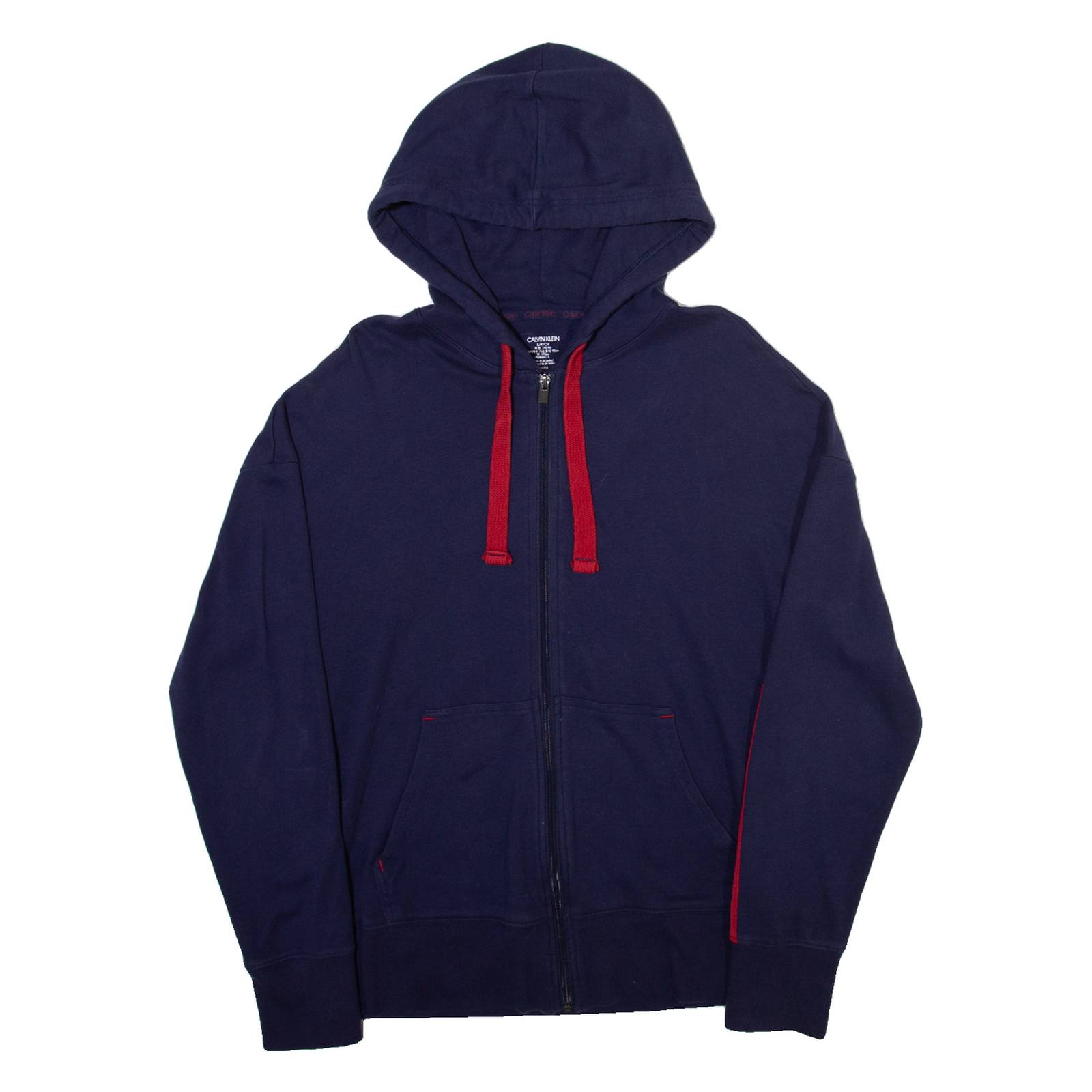 CALVIN KLEIN Mens Blue Hoodie Full Zip S